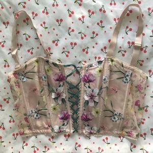 🌟SOLD🌟Victorias Secret Dream Angels Floral Lace Up Corset